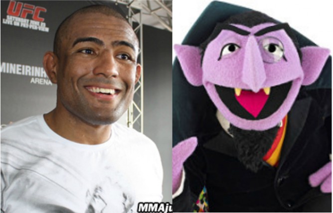 Sergio Moraes and Count Dracula from Sesame street