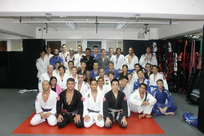 Caporal with his students in Hong Kong