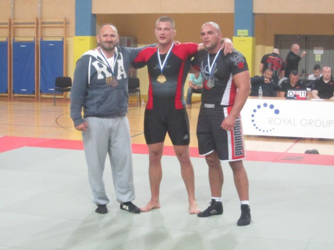 Alexander Trans (middle) wining the ADCC European Trials in 2012 in Slovenia.