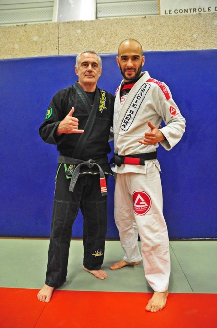 Samir with his instructor French BJJ pioneer Gael Coadic