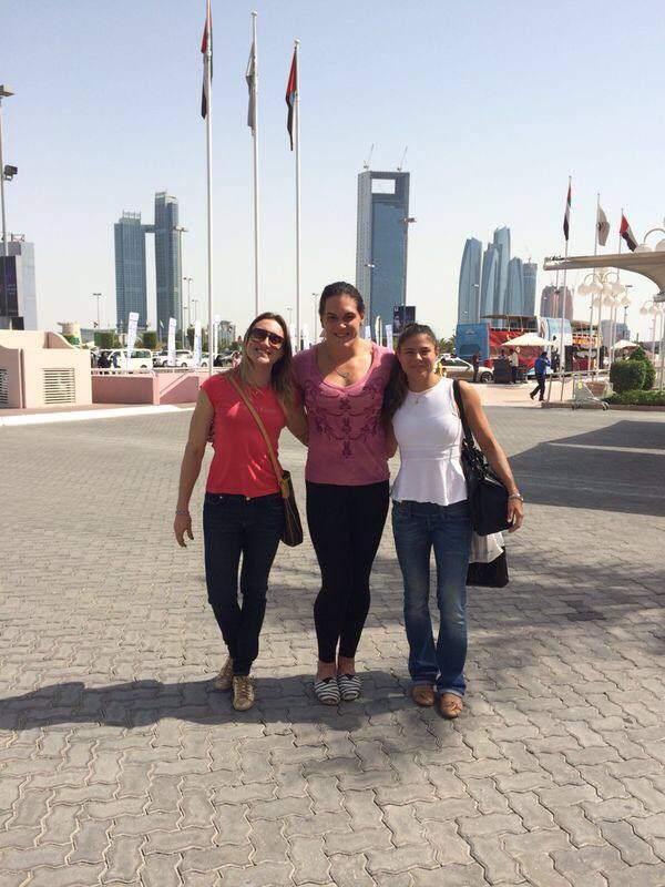 Gabi and team mates in Abu Dhabi