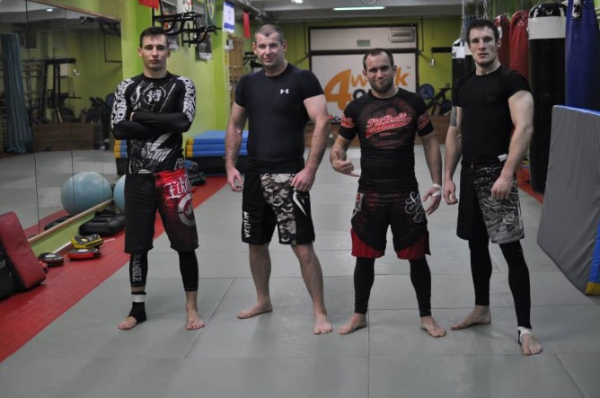 Miha (far left) training in Poland