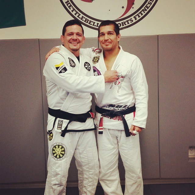 Stevie after receiving his first degree on his black belt from Saulo ribeiro