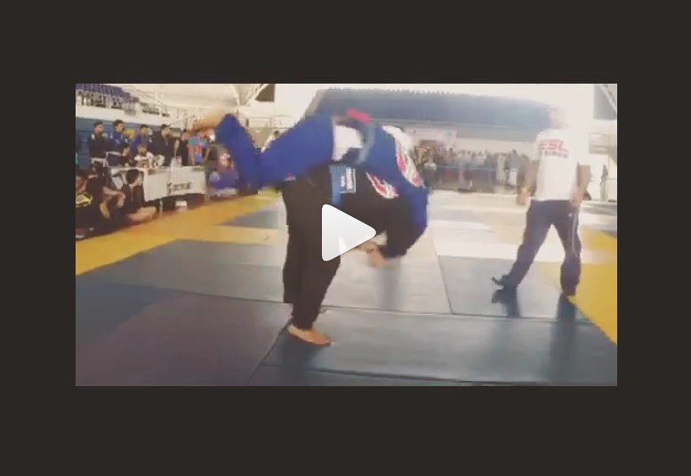 Watch: BJJ Blue Belt with No Judo Experience Hits Eri Seoi Nage Throw in Competition