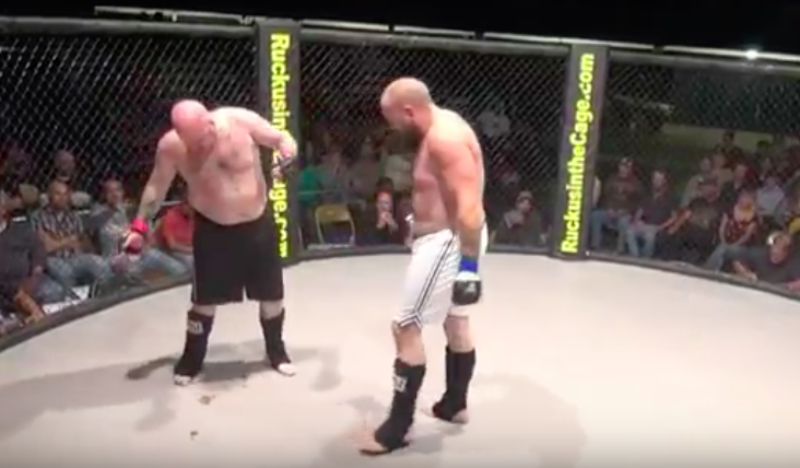 NSFW: MMA Fighter Craps All Over Cage Mat During Fight