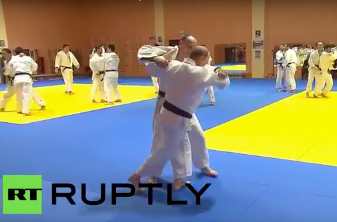 New Footage of Vladimir Putin Training Judo with Russian National Team