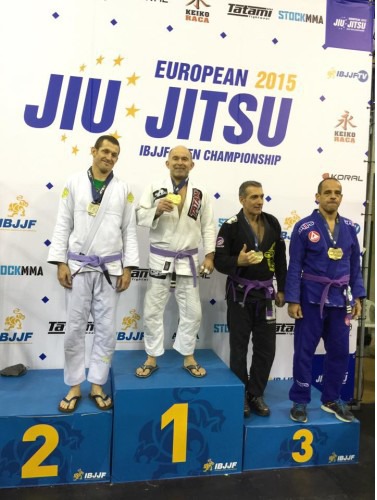 Lars with a gold medal as a purple belt last year