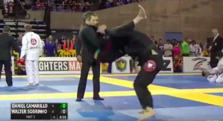 Dan Camarillo’s Set Up For Flying Triangle to Arm Bar @2016 Pan