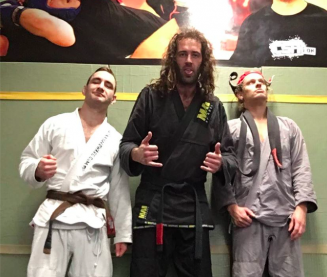 Chad Training with BJJ Globetrotters founder Christian Graugart