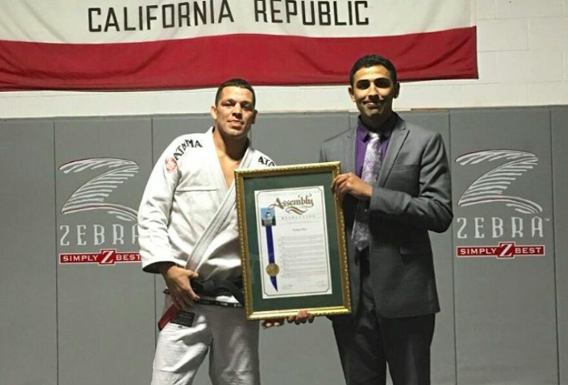 Nate Diaz Receives Award for Teaching Jiu-Jitsu to Stockton Youth