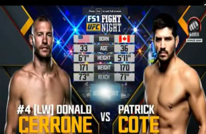 UFC: Donald Cowboy Cerone VS Patrick Cote Full Fight