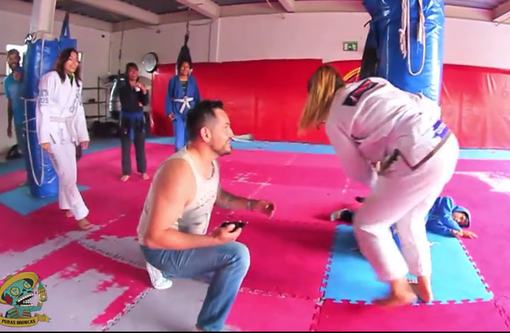 UFC Figther Henry Briones Proposes on a BJJ Mat