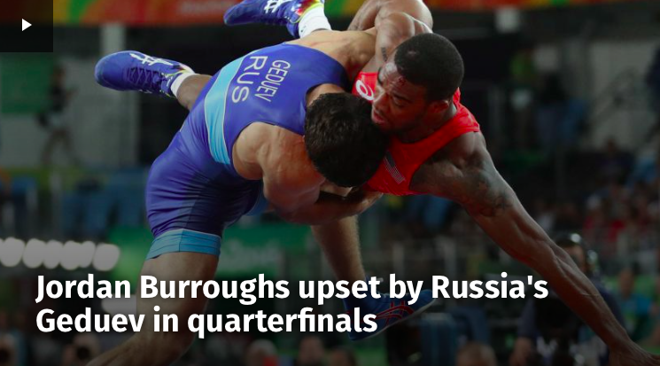 Olympics: N.1 Ranked Jordan Burroughs Loses To Russian in 1/4 Finals