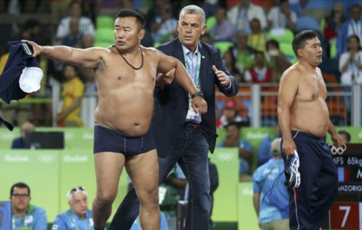 Mongolian Wrestling Coaches Who Protested In The Nude