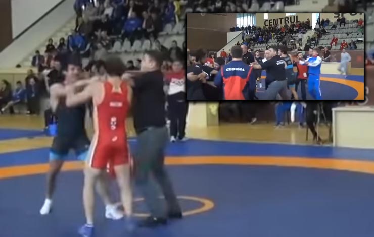 Wrestling Match Between Russia And Georgia Turns Into A Mass Brawl