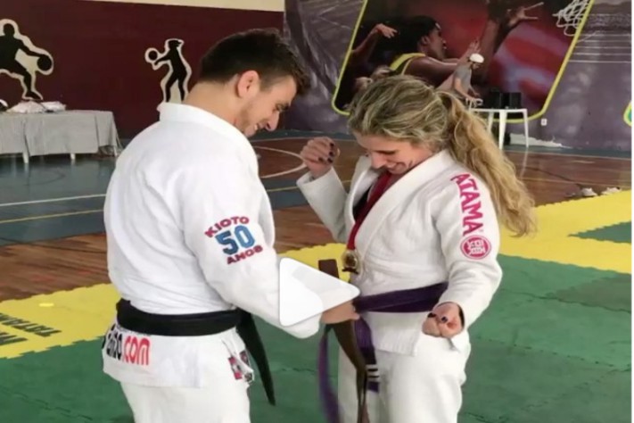 BJJ Instructor Promotes His Own Mother to Brown Belt!