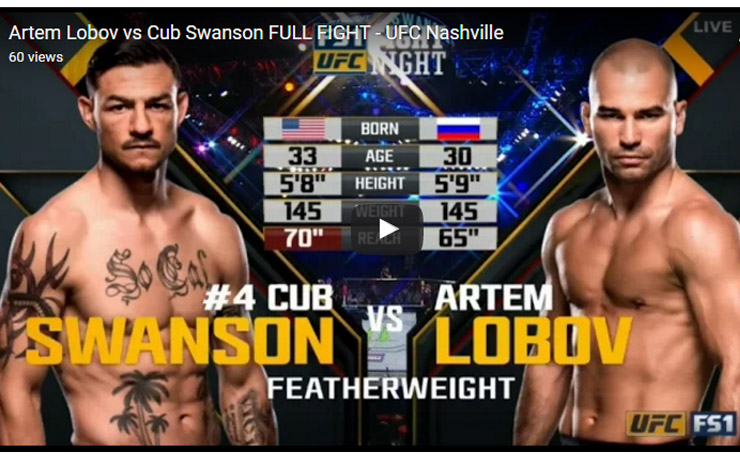 (Video) Cub Swanson vs Artem Lobov –  UFC Fight Night 108