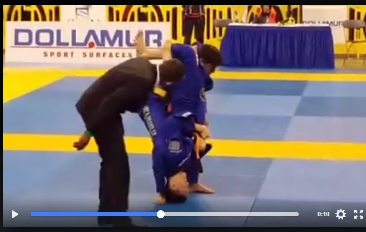 Jump Escape Out Of Triangle Choke Injures Opponent in BJJ Comp
