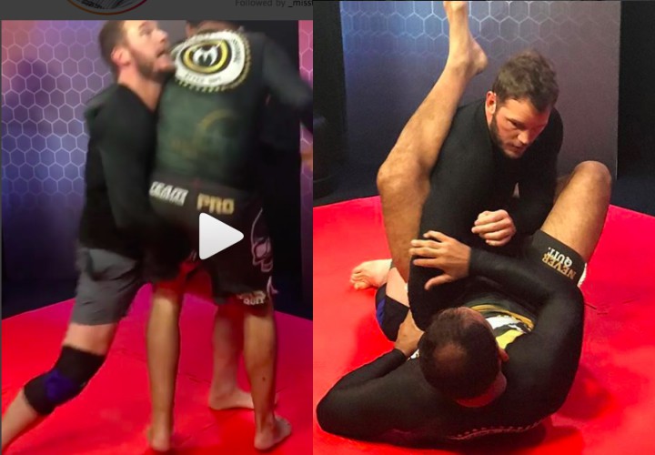Actor Chris Pratt Demonstrates His Wrestling Skills on Nogueira Bros