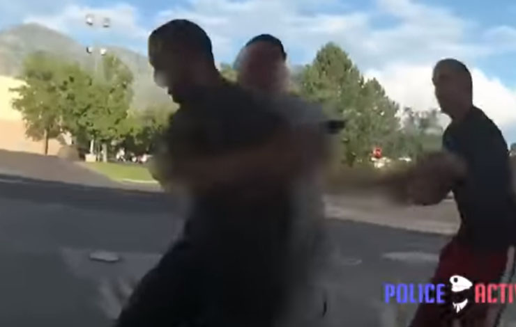 (Video) Casual Bystander Helps Police After Suspect Reaches For Gun