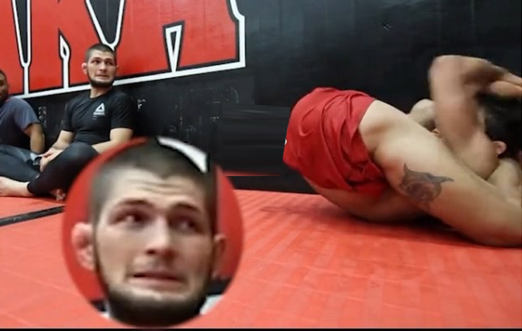 Khabib Makes The Best Facial Expressions During Rubber Guard Demonstration