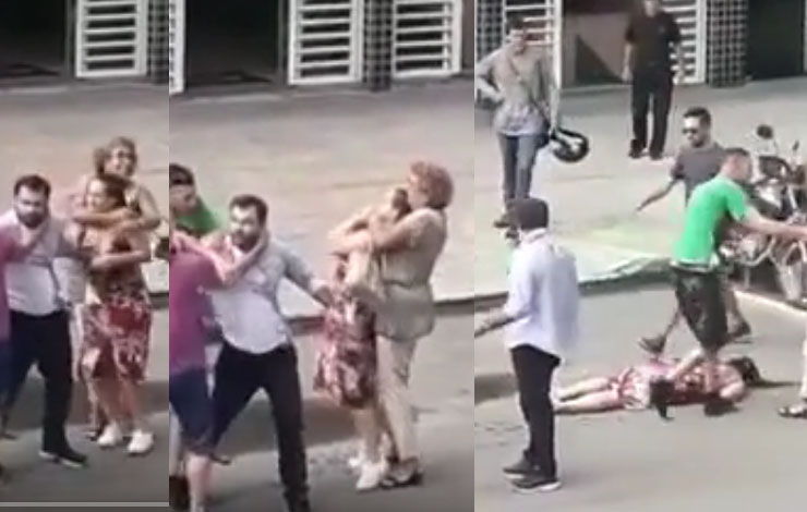 An Elderly Lady Choked Out A Woman In Family Street Fight