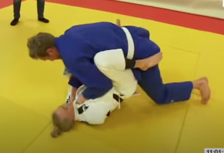 Tiny Female Judo Black Belt Olympian Grapples White Belt Male