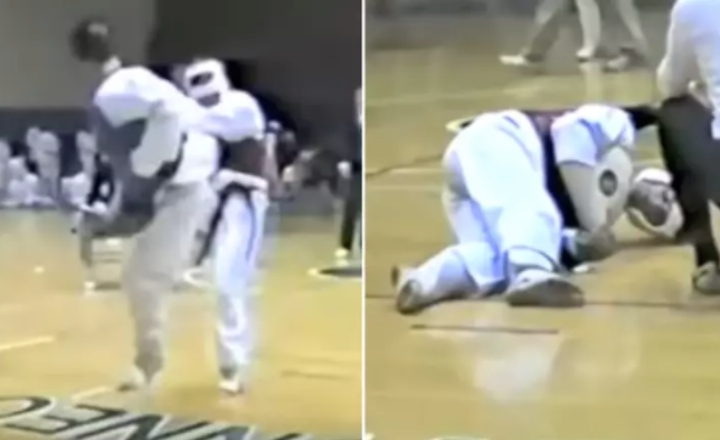 Flashback: Joe Rogan Wins by Spinning Back Kick KO in Taekwondo Match