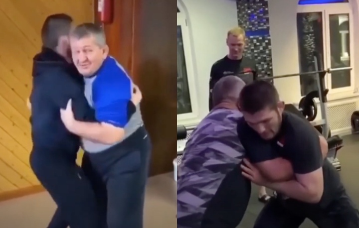 (Touching Video) Khabib Nurmagomedov Wrestles with Dad Abdulmanap