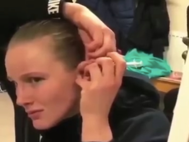 BJJ Girl Shows The Correct Way to Drain a Cauliflower Ear