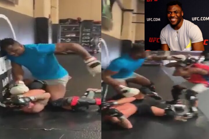 Watch: UFC Champion Francis Ngannou Spars 2 Guys At Once