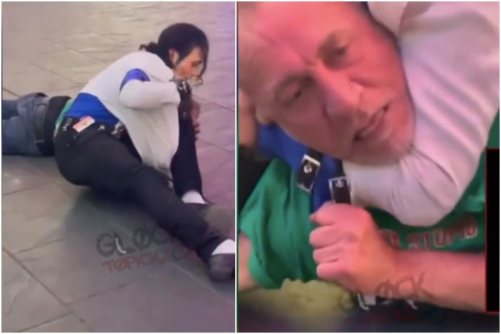 A Michael Jackson Impersonator Gets in Altercation & Puts Guy in a Bulldog Choke