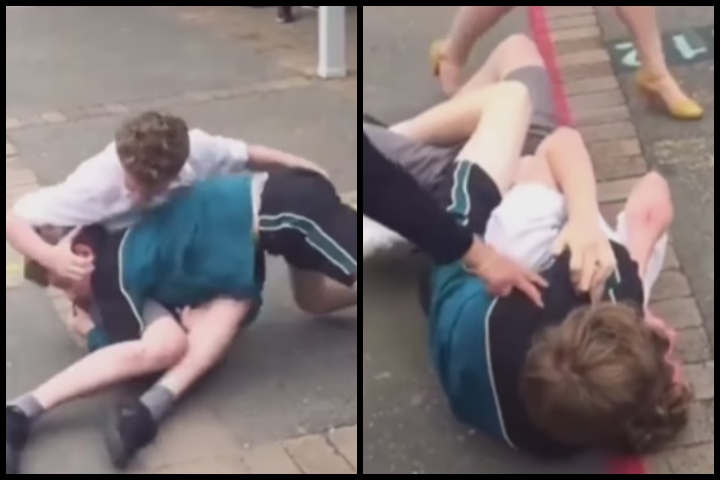 Boy Stands Up To Bully – Takes Him Down & Sinks In A Rear Naked Choke
