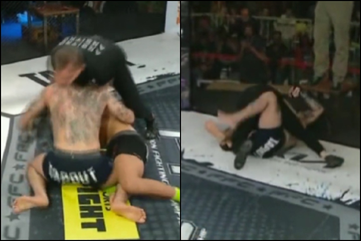 [Watch] MMA Referee Shoots A Takedown To Stop The Fight