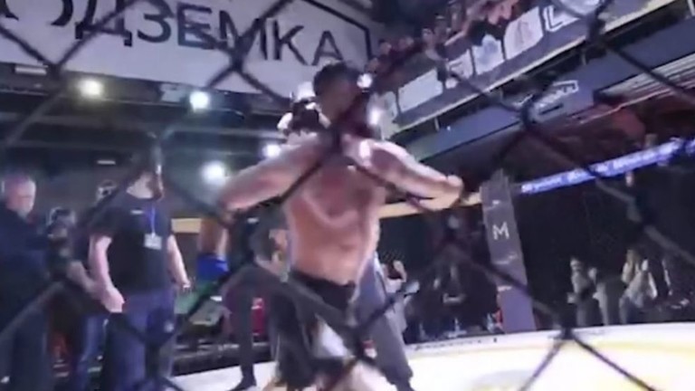 One-Armed MMA Fighter Goes Full Khabib; Jumps Into Crowd & Attacks Spectator