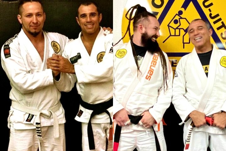 Zoltan Bahtory with Royler Gracie as a white and black belt