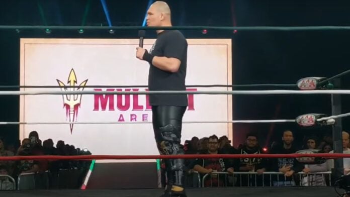 Cain Velasquez Out on Bail Addresses Crowd at Pro Wrestling Event