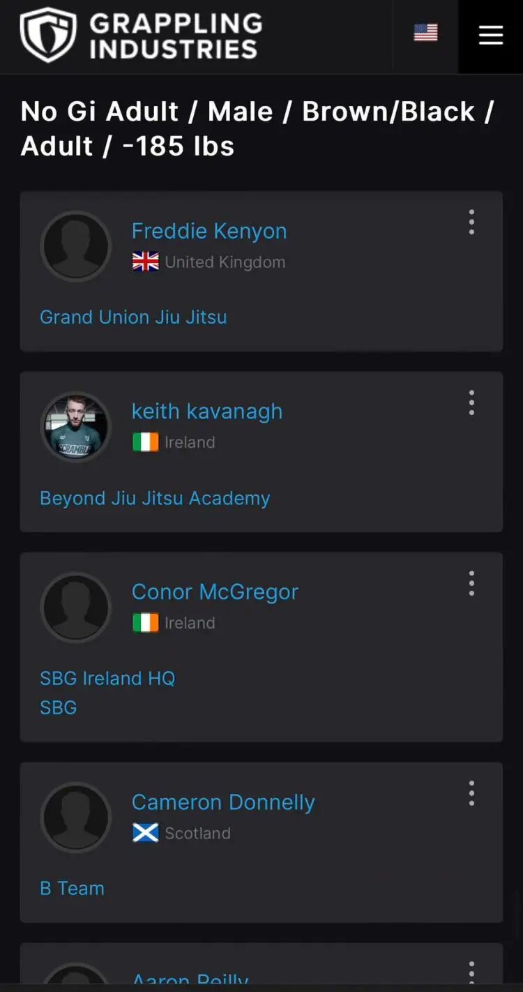 Conor McGregor BJJ Tournament registration