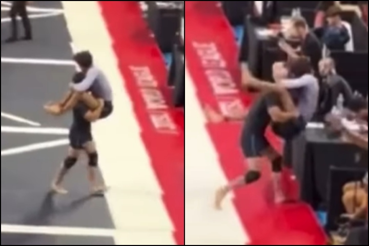 [WATCH] BJJ Competitor Slams Opponent Through Table On Purpose – Gets DQ’d