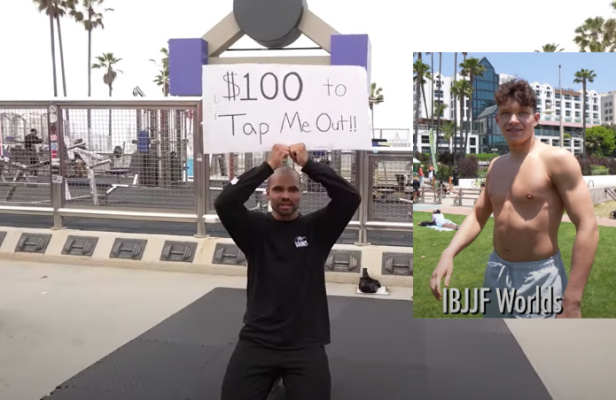 Guy Offers $100 to Anyone in Venice Beach Who Can Submit Him; IBJJF World Champ Shows Up