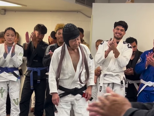 81 Yr Old Receives BJJ Black Belt and Makes Everybody Laugh with Hilarious Speech